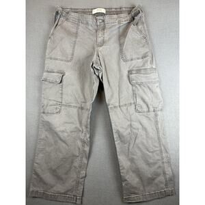 Hollister Pants Womens 16R 33R Gray Low Rise Baggy Cargo Zipper Pockets Utility